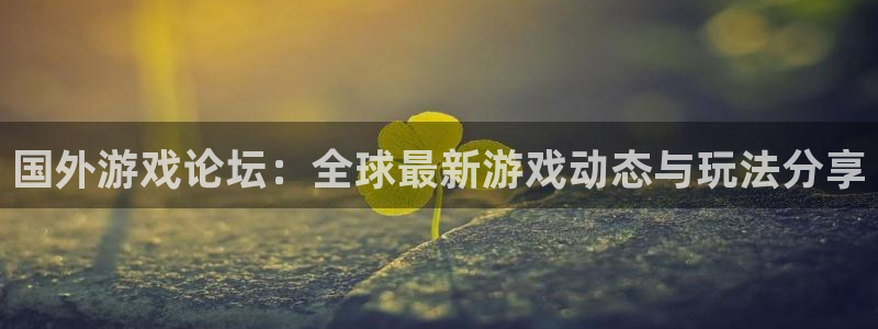赢咖娱乐登陆地址：国外游戏论坛：全球最新游戏动态与玩法分享