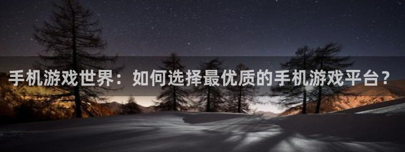 赢咖集团：手机游戏世界：如何选择最优质的手机游戏平台？