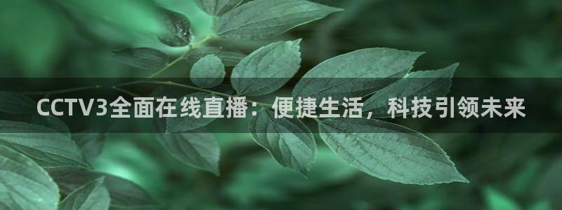 玩球直播免费高清在线：CCTV3全面在线直播：便捷生活，科技引领未来